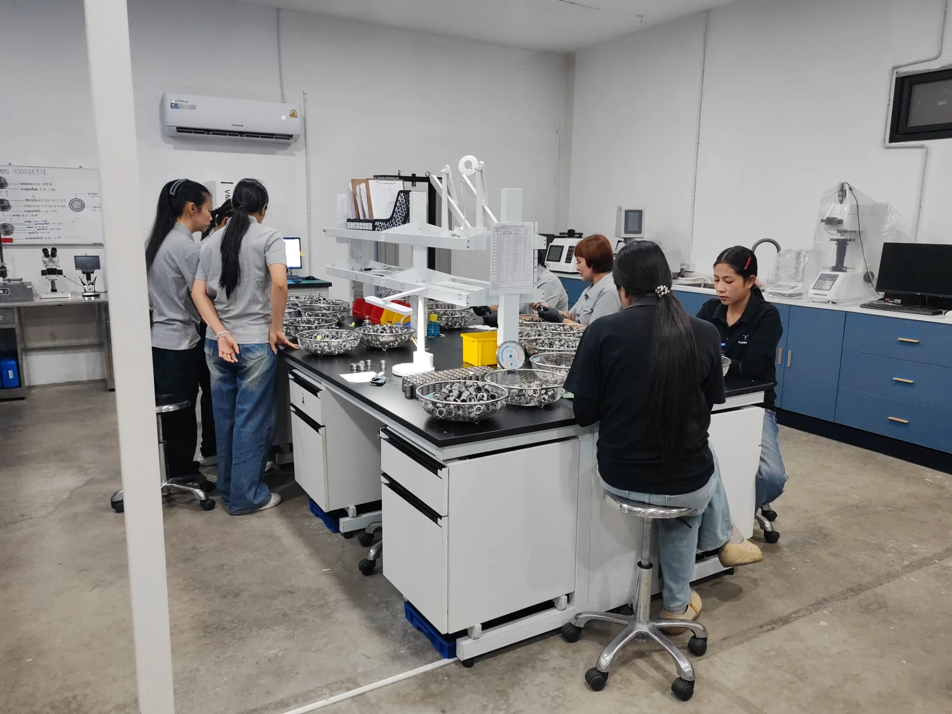Inspection team and equipment at the Thailand facility